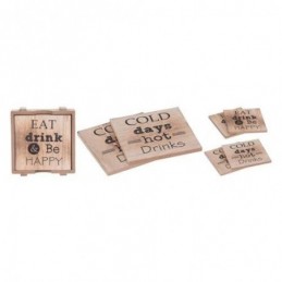 SET 4 POSAVASOS MADERA...